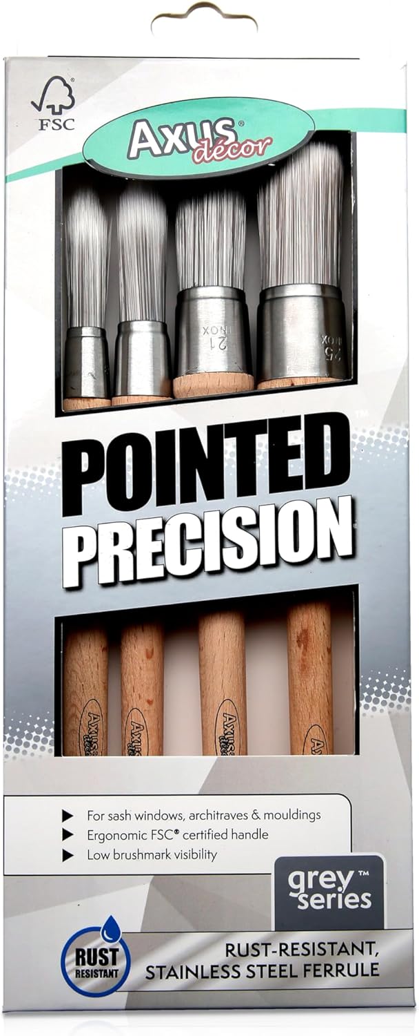 Axus Decor AXU/BGPSS4 Pointed Precision Sash Brush Set