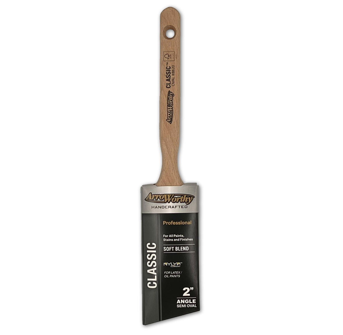 Arroworthy Classic Long Handle Semi Oval Angled Brush