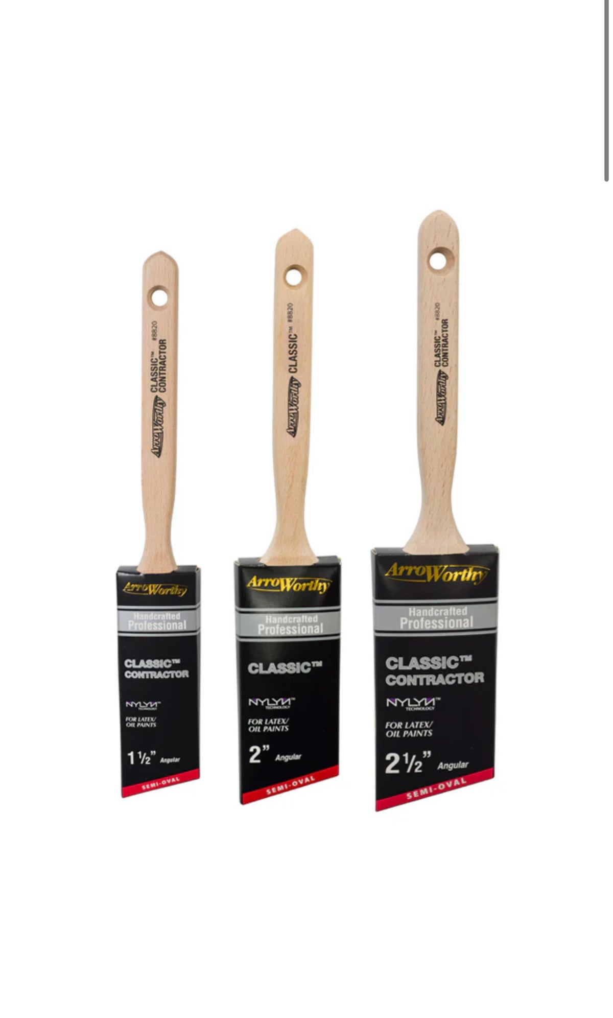 Arroworthy Classic Long Handle Semi Oval Angled Brush