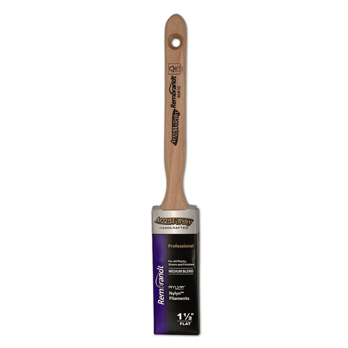 Arroworthy Rembrandt Long Handle Straight Cut Flat Sash Brush