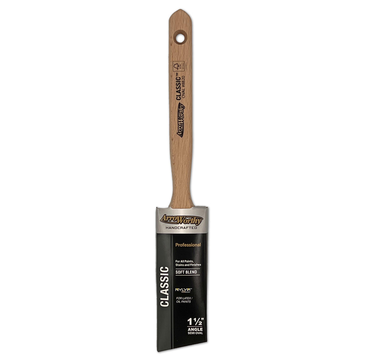 Arroworthy Classic Long Handle Semi Oval Angled Brush