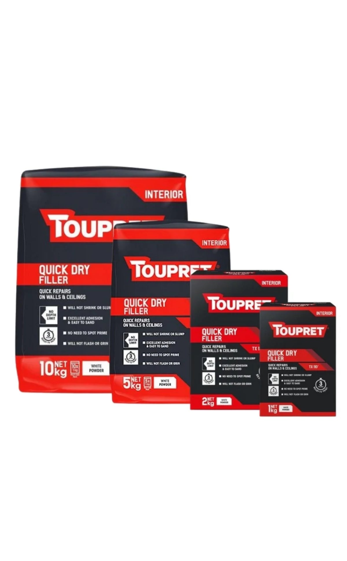 Toupret Interior Quick Dry Filler - TX110 - White - Powder