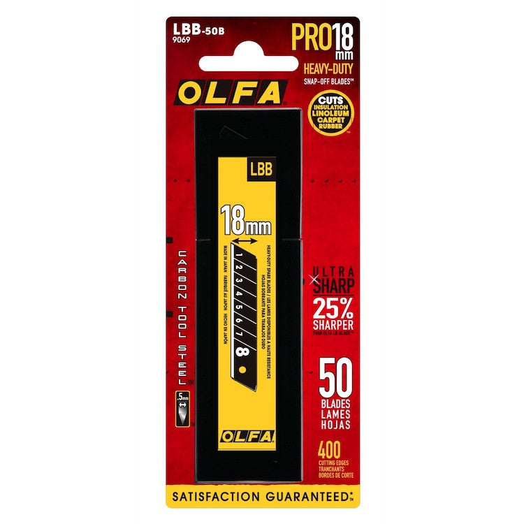Olfa Excel Black Ultra Sharp Snap Off Blades 18mm (Pack Of 50)