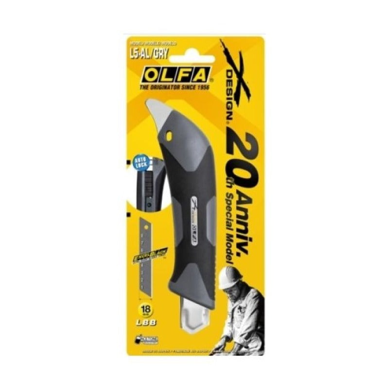 Olfa L5AL X Design Cutter With Auto-Lock 18mm - Grey (20th Anniversary Special)